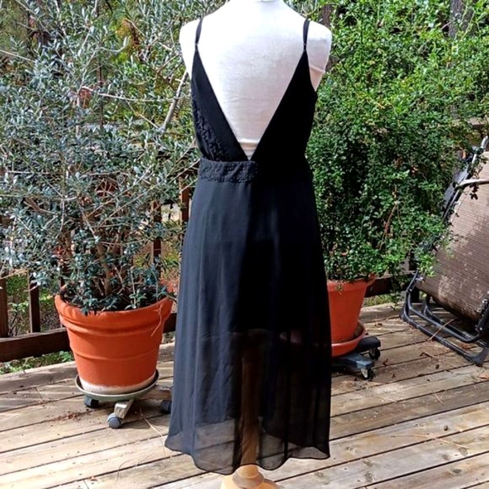 Ladakh Lace and Sheer Black Evening Dress Whimsigoth - Picture 6 of 16
